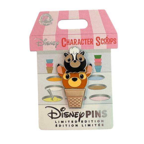 Disney Parks Limited Edition Character Scoops Bambi Flower Pin Brand New - Picture 1 of 2